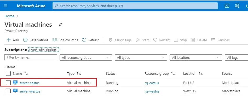 azure virtual machine