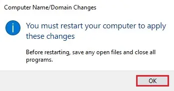 change name/domain change restart