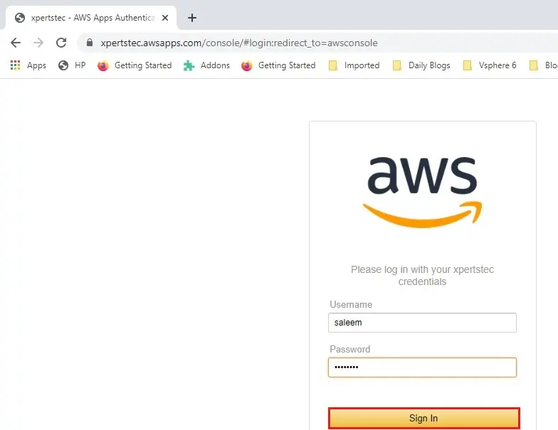 internet browser aws apps url