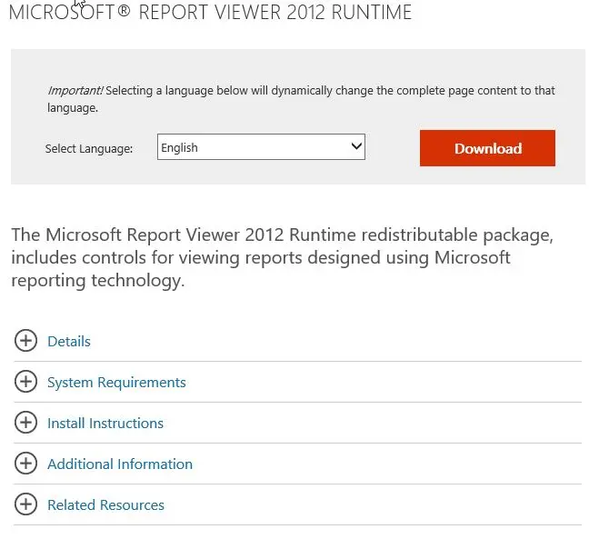 microsoft report viewer 2012 runtime