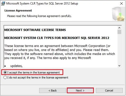 microsoft system clr types setup license