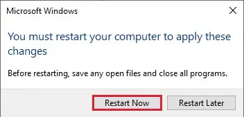 microsoft windows restart now