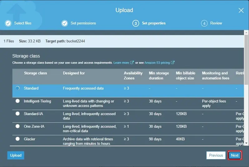 upload files s3 bucket storage