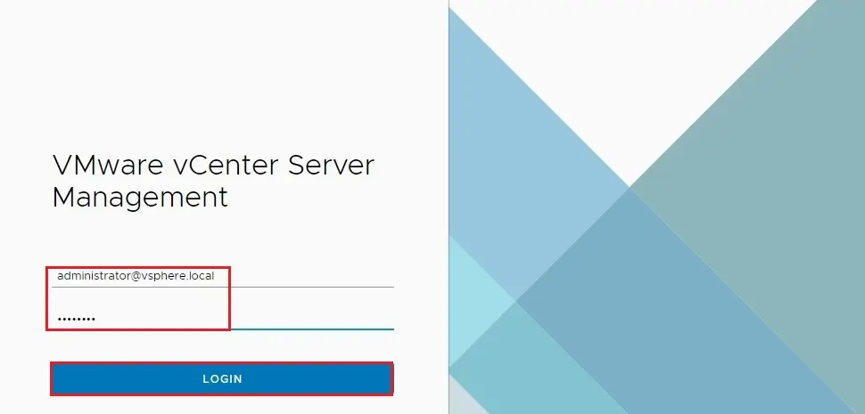 vcenter server management login