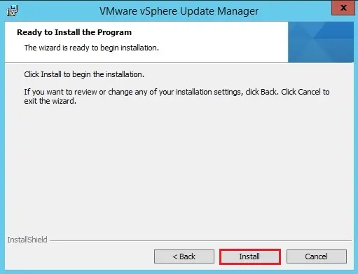 vcenter update manager install