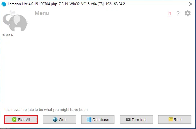 Laragon lite start all services