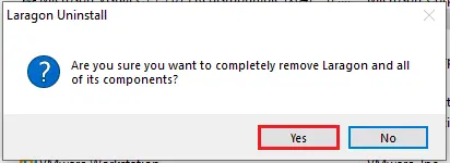 Laragon uninstall