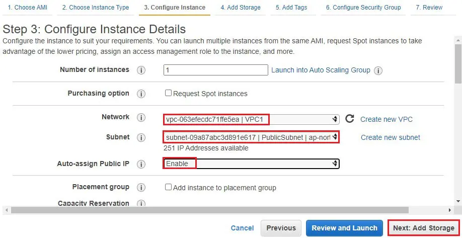 aws configure instance details