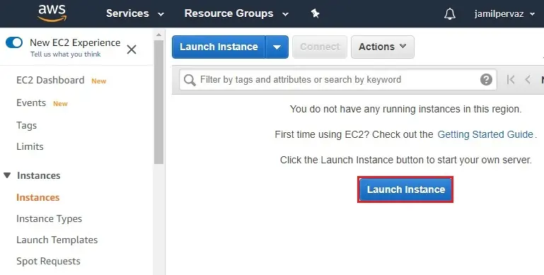 aws launch instance