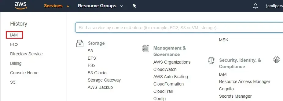 aws management console