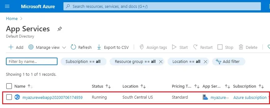 azure app service