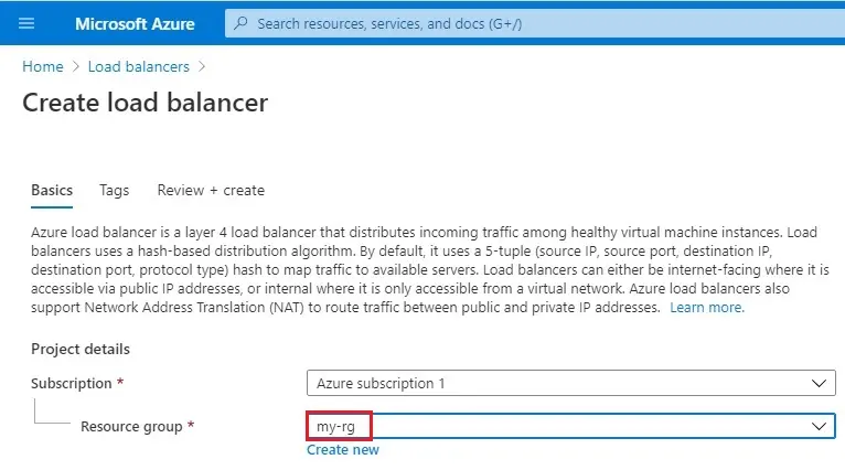 azure create load balancer