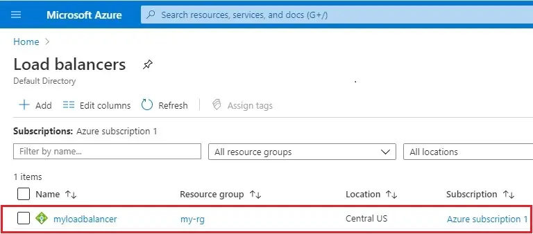 azure load balancer