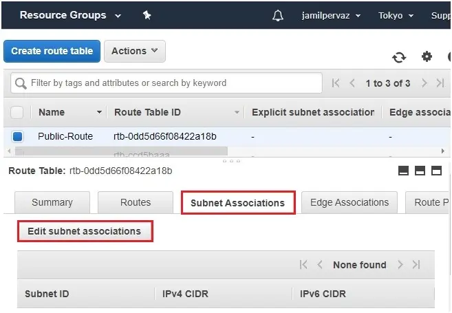 create route table aws-