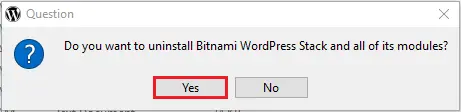 do you want to uninstall bitnami