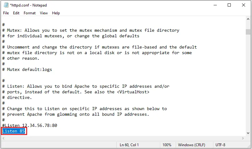 httpd.conf notepad