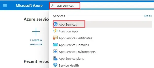 microsoft azure search bar