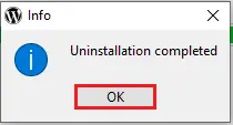 uninstalled bitnami