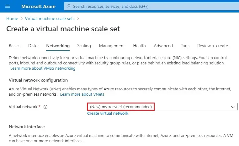 virtual machine scale sets networking