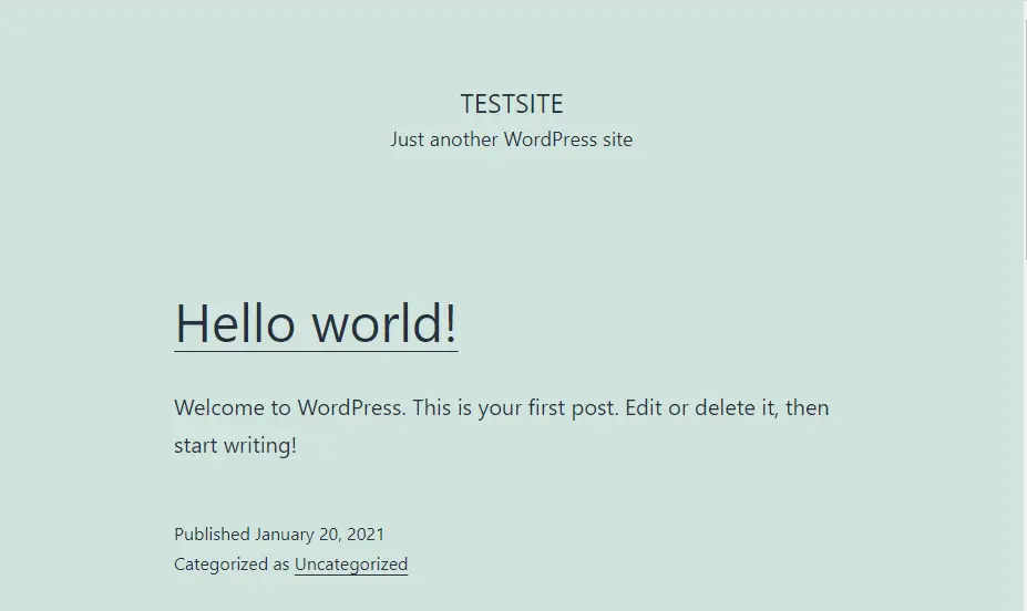 welcome to wordpress by local