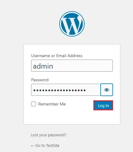 wordpress login laragon