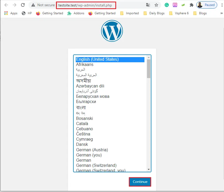 wordpress setup laragon