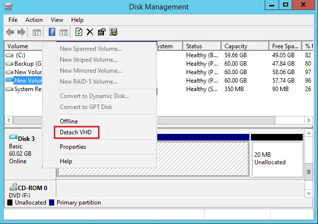 disk management detach vhd