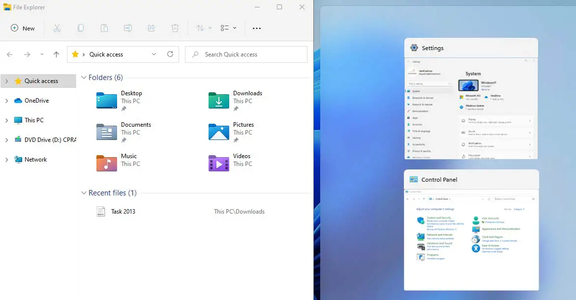 Split Screen in Windows 11 - Multitasking Snap Windows