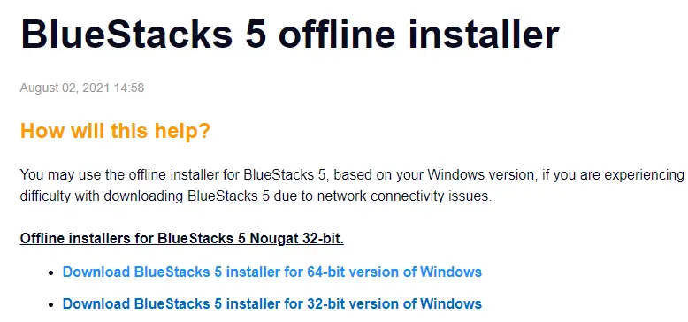 BlueStacks 5 offline installer