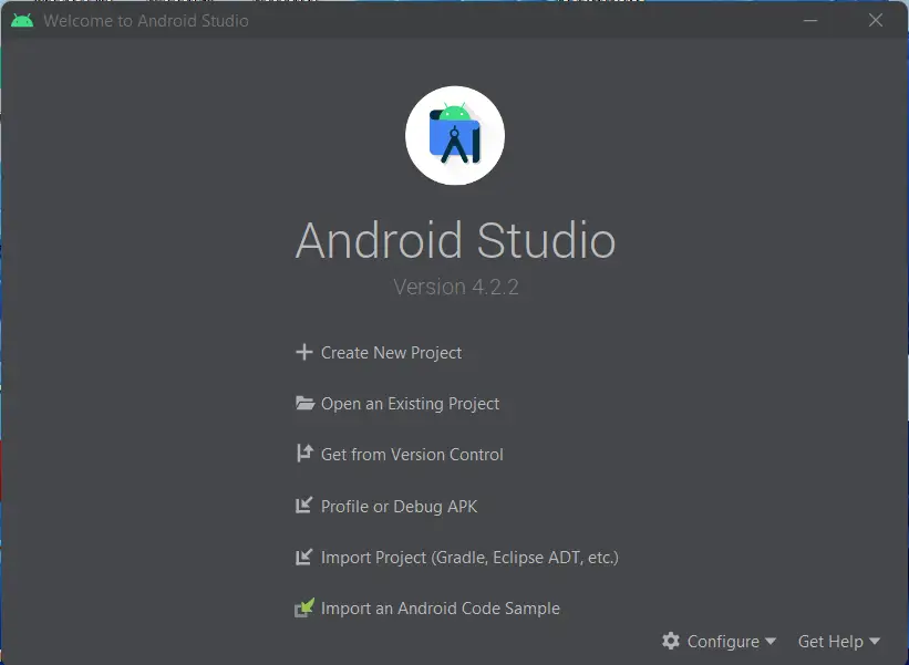 Create new project Android studio