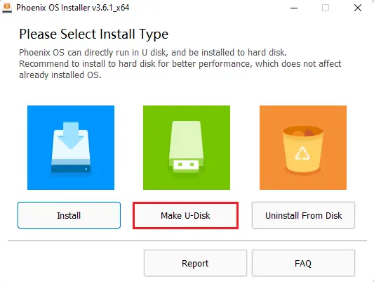 Create phoenix OS U-disk