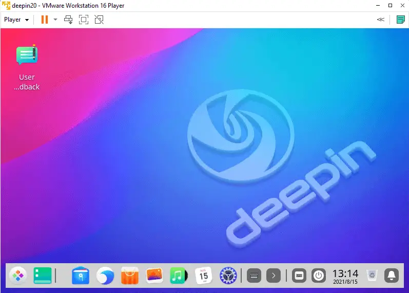 Deepin Linux home screen