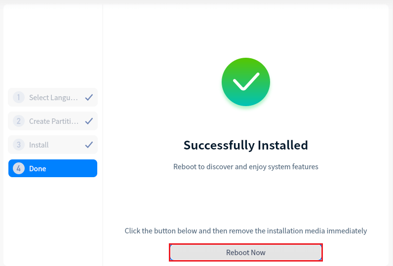 Deepin OS successfully installed