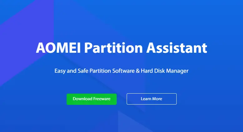 Download freeware AOMEI partition