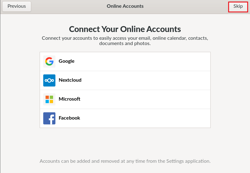 Endless OS online accounts