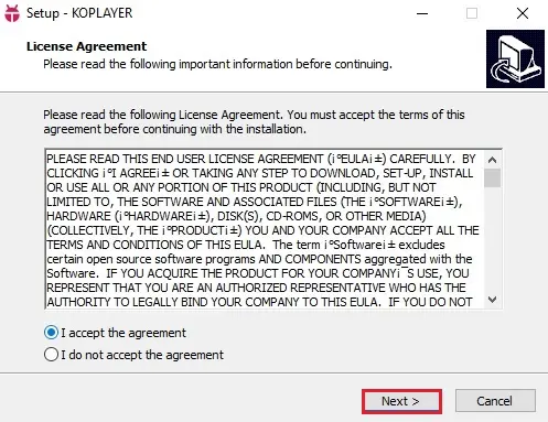 Install KOPlayer Android license