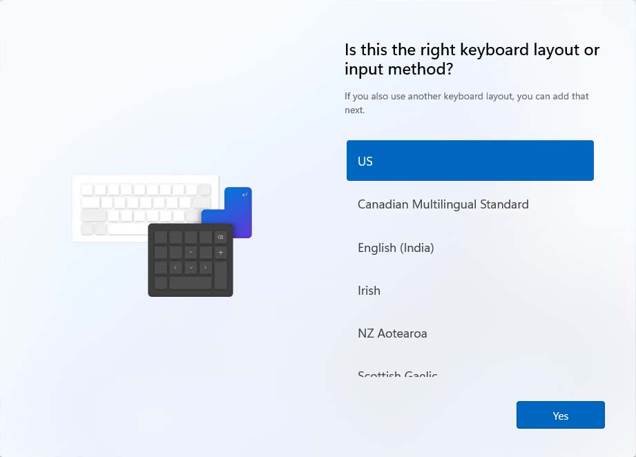 Keyboard layout Windows 11