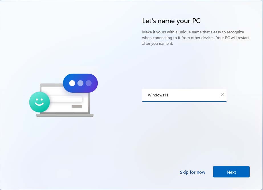 Let’s name your PC Windows 11