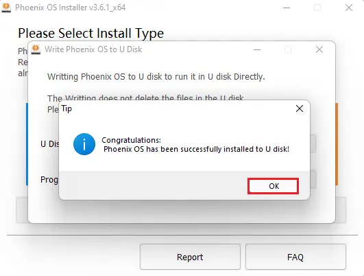 Phoenix OS installed on u-disk