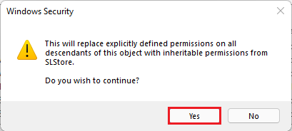 Windows security defined permission