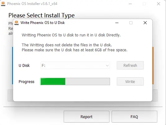 Writing Phoenix OS to u-disk