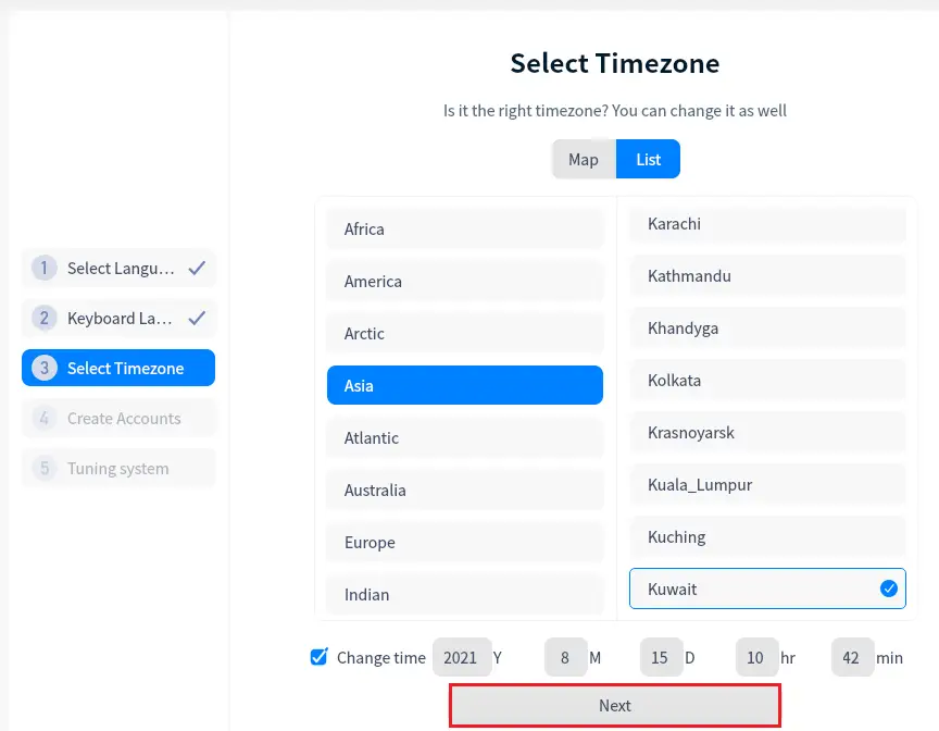 deepin android select timezone