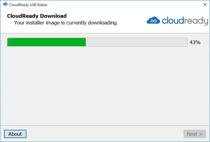 CloudReady installer image downloading