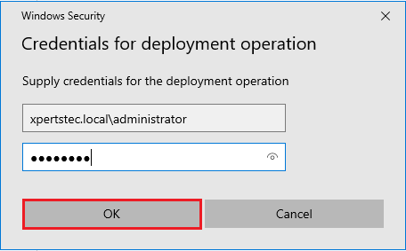 Credential for deployment operation