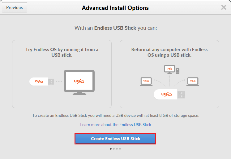 Endless advanced install option