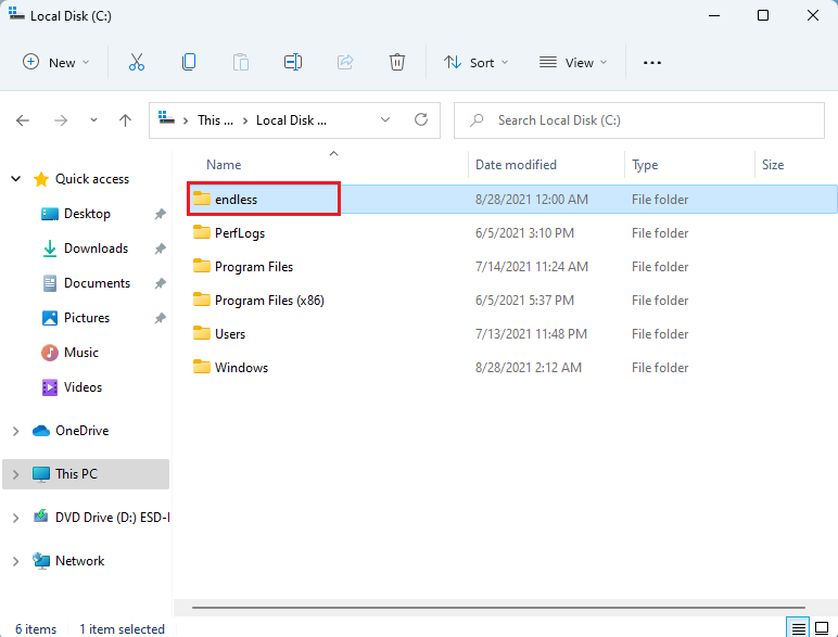 Endless installed folder