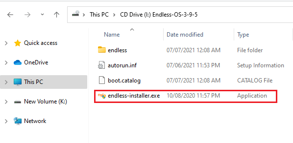 Endless-installer file explorer