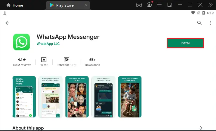 LDPlayer install WhatsApp