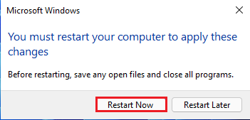 Must restart your computer