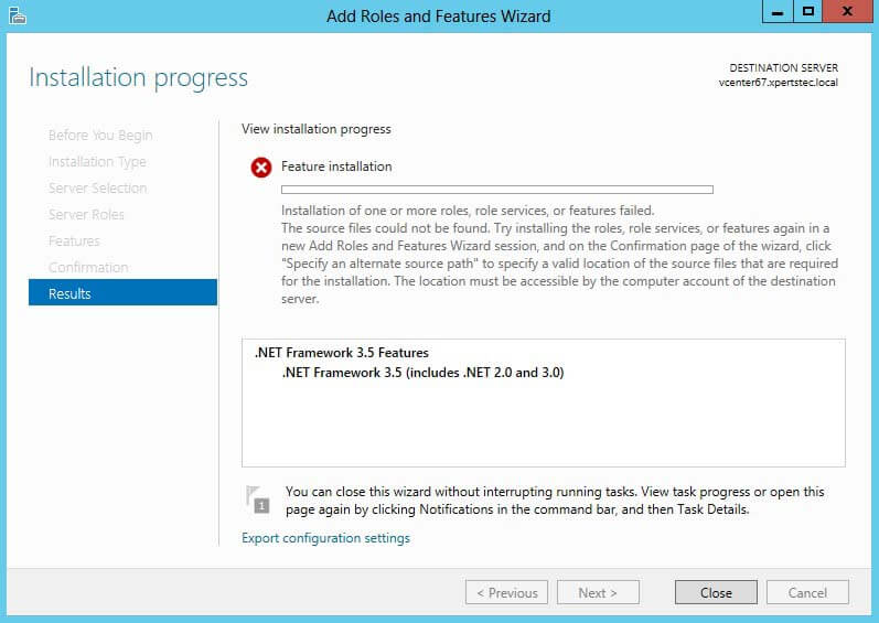 NET Framework 3.5 Feature Installation fails, .NET Framework 3.5 Feature Installation Fails Fixed